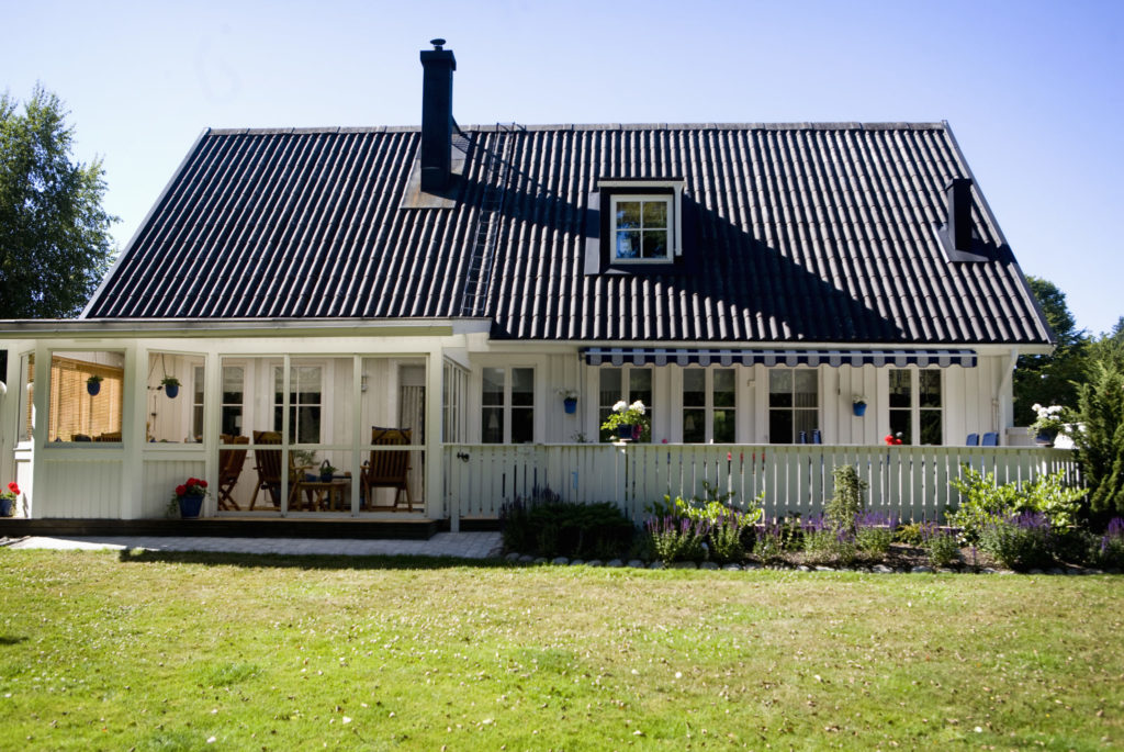 Exterior of house against clear sky